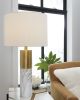 Ashley Samney Gold Finish/White Contemporary Table Lamp (Set of 2) L208394