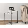 Modern Nesting Side/End Table; Industrial Marble Sofa Side Table Furniture for Living Room; Bedroom