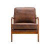 COOLMORE Wood Frame Armchair; Modern Accent Chair Lounge Chair for Living Room - pic