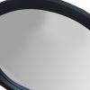 28 Inch Round Wooden Floating Beveled Wall Mirror; Black
