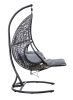 Patio PE Rattan Swing Chair With Stand and Leg Rest for Balcony; Courtyard - as Pic