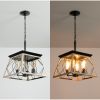 Farmhouse Chandeliers for Dining Room; Rustic Kitchen Island Light Fixture; 4-Light Industrial Kitchen Island Pendant Light Fixture
