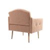 Accent Chair ,leisure single sofa with Rose Golden feet - Camel Teddy