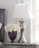 Ashley Rishona Brushed Silver Finish Casual Table Lamp (Set of 2) L204124
