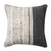 18 x 18 Square Handwoven Accent Throw Pillow; Polycotton Dhurrie; Kilim Pattern; White; Gray; DunaWest - Default
