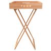 vidaXL Folding Tray Table 20.5"x14.2"x22.2" Solid Wood Walnut