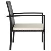 vidaXL Patio Dining Chairs 2 pcs Poly Rattan Black - Black
