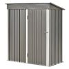 Patio 5ft Wx3ft. L Garden Shed; Metal Lean-to Storage Shed with Lockable Door; Tool Cabinet for Backyard; Lawn; Garden - Gray