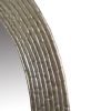 Oval Wood Encased Beveled Wall Decor Mirror with Reeded Design; Silver; DunaWest