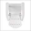 Adirondack Chair with Pull Out Footrest; Acacia Wood for Patio Deck Garden; Backyard Furniture; Easy to Install; White - as Pic