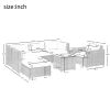 8 Piece Rattan Sectional Seating Group with Cushions, Patio Furniture Sets, Outdoor Wicker Sectional - Grey