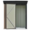 Patio 5ft Wx3ft. L Garden Shed; Metal Lean-to Storage Shed with Lockable Door; Tool Cabinet for Backyard; Lawn; Garden - Brown