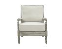 Saraid Accent Chair; Beige Linen &amp; Gray Oak Finish AC01165