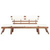 vidaXL Patio Bench with Cushions 2-in-1 74.8" Solid Acacia Wood - Brown