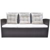 vidaXL 6 Piece Patio Dining Set with Cushions Poly Rattan Brown - Brown