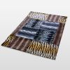 Onitiva - [Tiger Stripes -D] Patchwork Throw Blanket (50 by 70 inches) - onitiva-blk-014