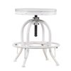 Industrial Adjustable Height Swiveling Stool - White