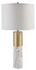 Ashley Samney Gold Finish/White Contemporary Table Lamp (Set of 2) L208394
