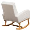 Modern Accent Rocking Chair; Upholstered Kids Glider Rocking Chair for Infants and Children; Teddy Material Comfort Arm Rocker; Lounge; BEIGE