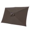 10x6.5ft Aluminum Patio Umbrella w/ 20 LEDs Chocolate - LA01