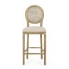 Salton French Country Wooden Barstools with Upholstered Seating (Set of 2)