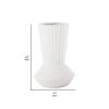 Kurt 6.5 Inch Ceramic Vase with Corrugated Design; White; DunaWest - Default