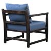 Malibu Accent Chair with Open Wood Frame; Navy Blue; DunaWest - Default