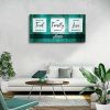 Canvas Wall Art ''Bless The Food Before Us'' Quote Painting; Wall Art for Living Room; Green Canvas Prints Picture Wall Decor; Dining Room Bedroom