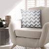 20 x 20 Modern Square Cotton Accent Throw Pillow; Simple Chevron Pattern; Gray; White - as Pic