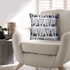 20 x 20 Modern Square Cotton Accent Throw Pillow; Triangular Pattern; Gray; White - as Pic