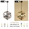 Farmhouse Chandelier Light Fixtures; 4-Light Adjustable Height Dining Room Wood Light Fixtures - as Pic