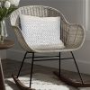 20 x 20 Square Cotton Accent Throw Pillow; Soft Banded Braided Patchwork; White; Cream - as Pic