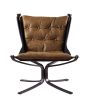 Carney Accent Chair; Coffee Top Grain Leather 59831 - as Pic