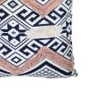 18 x 18 Handcrafted Square Jacquard Cotton Accent Throw Pillow; Geometric Tribal Pattern; White; Black; Beige - as Pic