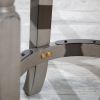 30" Bar Stool; Weathered Gray Finish; Black Leather Seat
