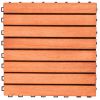 Outdoor Patio 8-Slat Eucalyptus Interlocking Deck Tile (Set of 10 Tiles) - as Pic