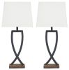 Ashley Makara Black+Brown Casual Table Lamp (Set of 2) L204174