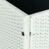 Outdoor Storage Box; 113 Gallon Wicker Patio Deck Boxes with Lid; Outdoor Cushion Storage Container Bin Chest for Kids Toys; Pillows; Towel CrÃ¨me