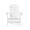 Adirondack Chair with Pull Out Footrest; Acacia Wood for Patio Deck Garden; Backyard Furniture; Easy to Install; White - as Pic