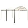 Outdoor Patio 13ft.Lx10ft.W Iron Carport Shelter Garage Tent; Garden Storage Shed with Anchor Kit; White - White