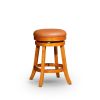 24" Counter Stool; Natural Finish; Saddle Leather Seat
