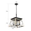 Farmhouse Chandeliers for Dining Room; Rustic Kitchen Island Light Fixture; 4-Light Industrial Kitchen Island Pendant Light Fixture