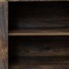 TV stand furniture with 6 storage compartments and 1 shelf cabinet; Walnut