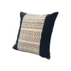 18 x 18 Square Cotton Accent Throw Pillow; Aztec Inspired Linework Pattern; Off White; Black; DunaWest - Default