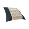 18 x 18 Square Cotton Accent Throw Pillow; Aztec Inspired Linework Pattern; Off White; Black; DunaWest - Default