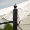Outdoor Patio 13ft.Lx10ft.W Iron Carport Shelter Garage Tent; Garden Storage Shed with Anchor Kit; White - White
