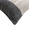 18 x 18 Square Handwoven Accent Throw Pillow; Polycotton Dhurrie; Kilim Pattern; White; Gray; DunaWest - Default