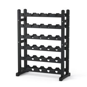 Wine Racks Freestanding Floor; 30 Bottles Wine Bottle Holder; 6-Tier Wine Storage Display Shelves for Kitchen;  Living Room;  Wine Cellar;  Bar (Color: Black)