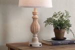 26" Bedside Nightstand Lamp with Dual USB Ports(Set of 2)