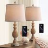 26" Bedside Nightstand Lamp with Dual USB Ports(Set of 2)